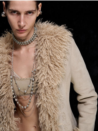 Silver Pearl Layered Sweater Necklace