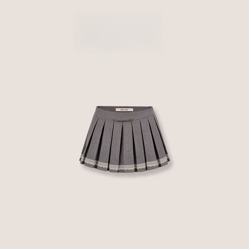 Vintage Preppy Low-Rise Pleated Mini Skirt