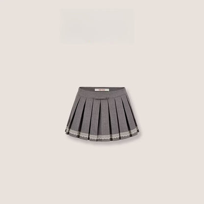 Vintage Preppy Low-Rise Pleated Mini Skirt