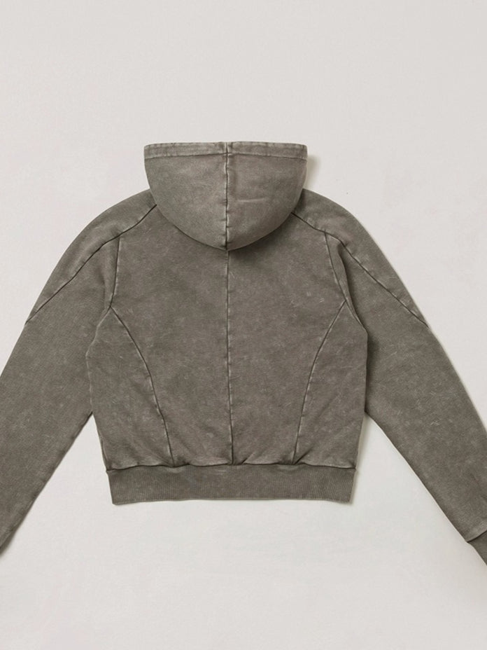 Wild Vintage Zip-up Cropped Hoodie