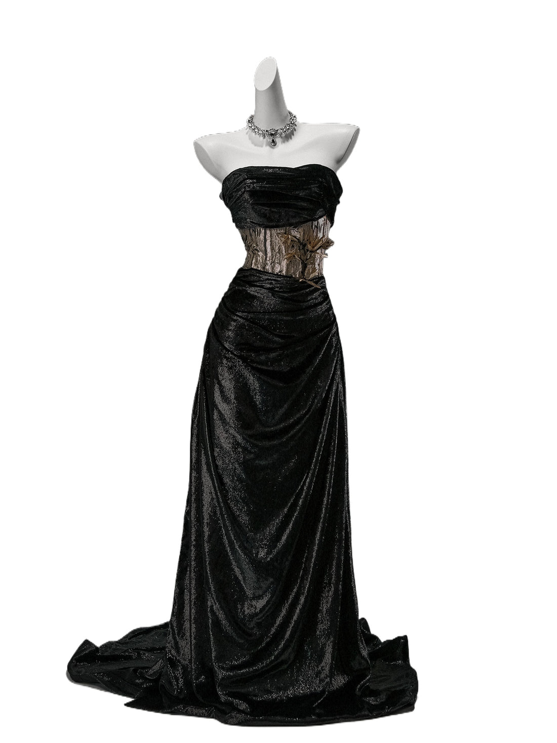 Eclipse Noir Opulent Chain Couture  Mermaid Gown