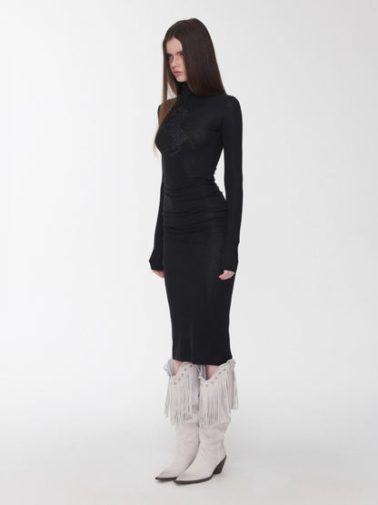 Crystal-Embellished Turtleneck