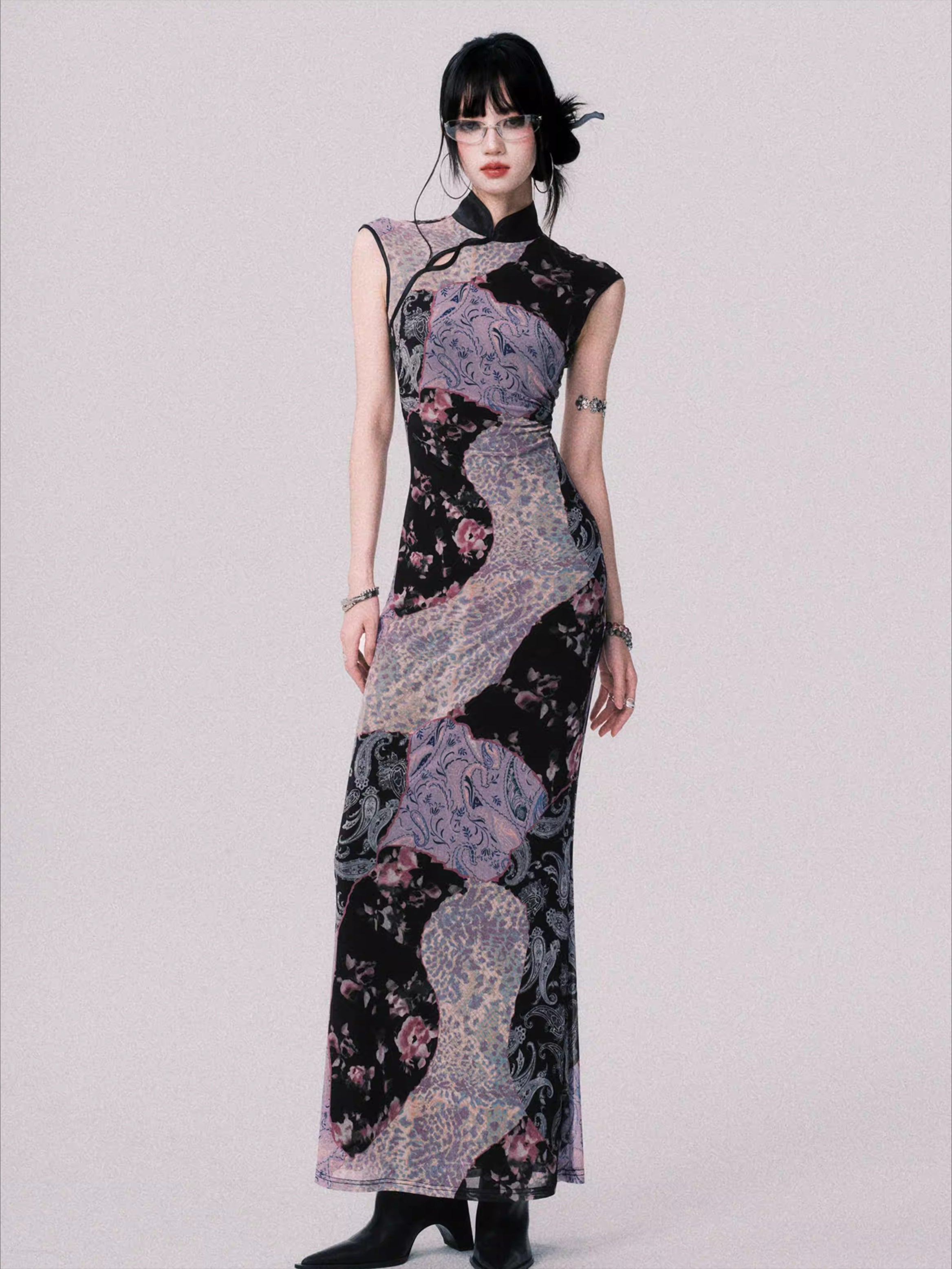 Mesh New Chinese-Style Cheongsam Dress