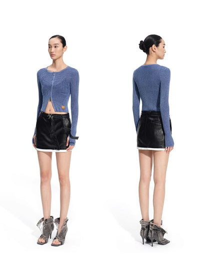Batwing Knit Zip-Up Cardigan