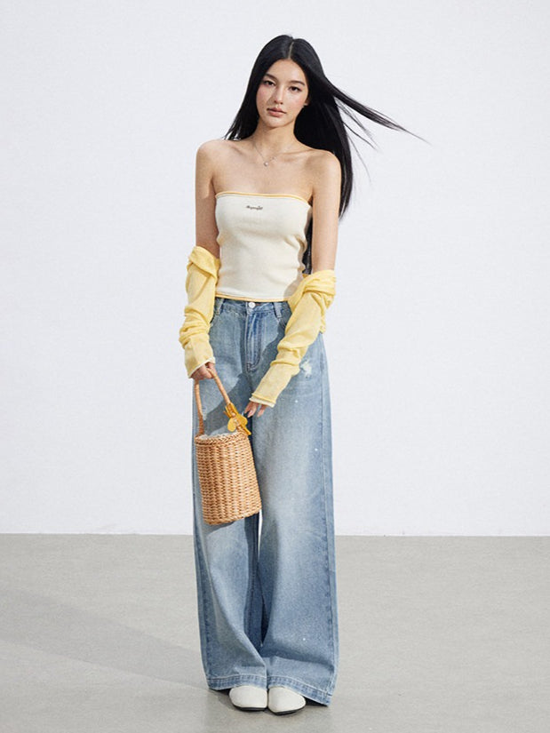 Shawl Cardigan and Bandeau Two-Piece Set