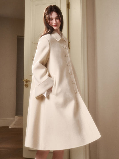 Playful Winter 100% Wool Cape Coat