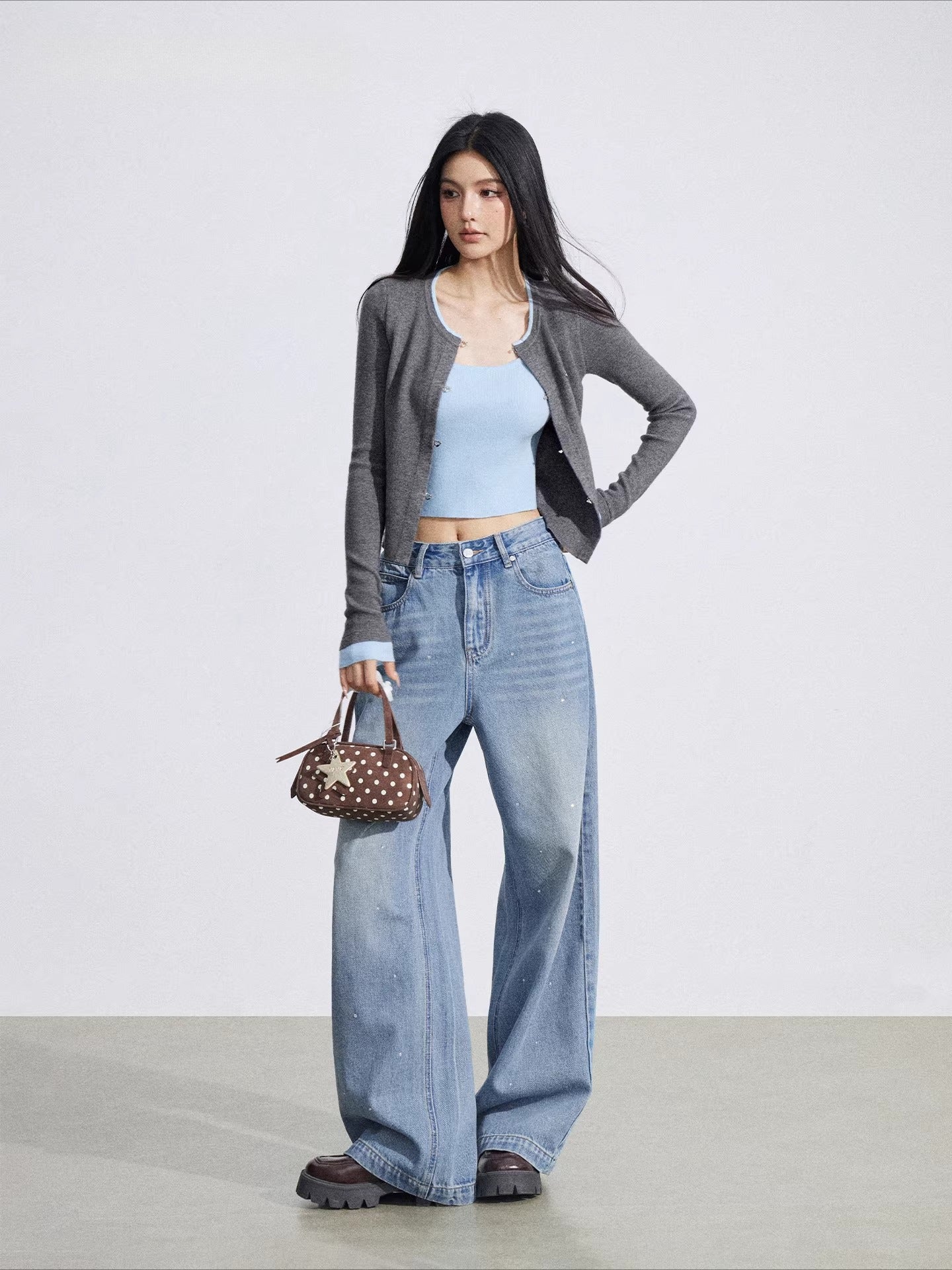 Contrast Layered Knit Slim Base Layer
