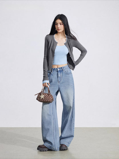 Contrast Layered Knit Slim Base Layer