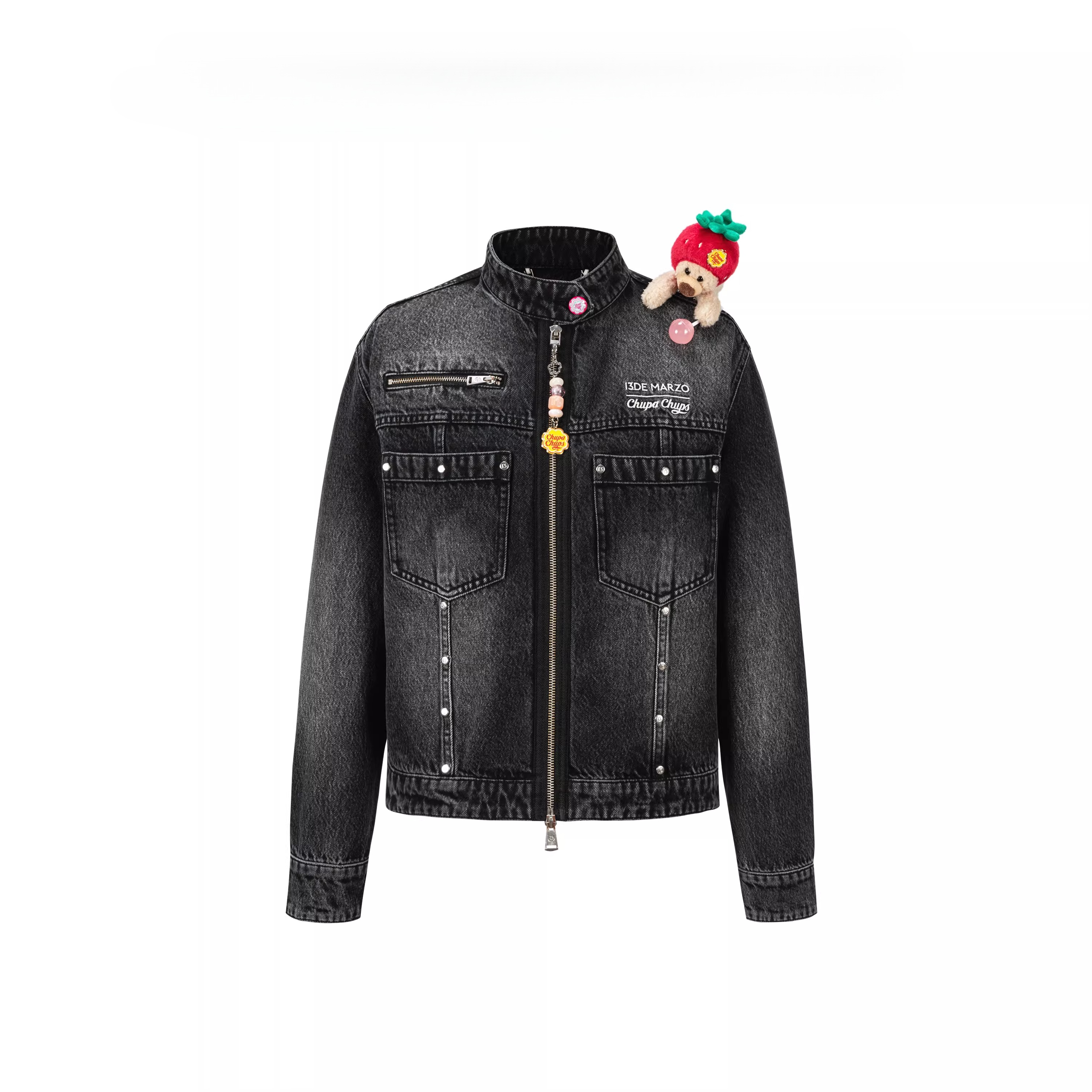 Zip-Up Vintage Denim Jacket