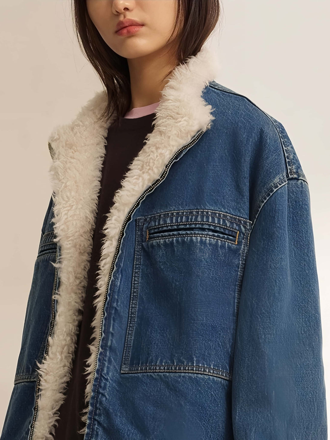 Cotton Denim Padded Jacket