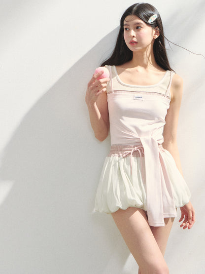 Fake Three-Piece Color-Blocked Layered Vest