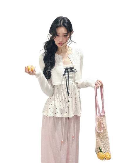 Polka Dot Brandy Lace Two-Piece Top Set