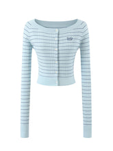Striped Knit One-Shoulder Top - CHINASQUAD
