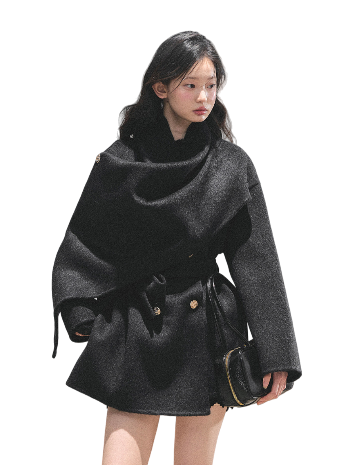 French British-Style Wool Coat