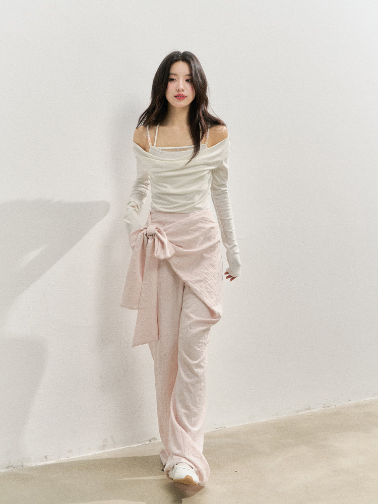 Creamy Pink Apron-Designed Sun-Protective Pants - CHINASQUAD