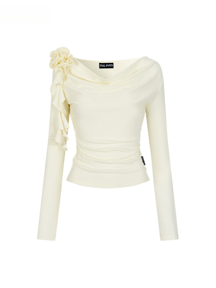 Rose Flower Ribbon Multi-Wear Long Sleeve T-shirt