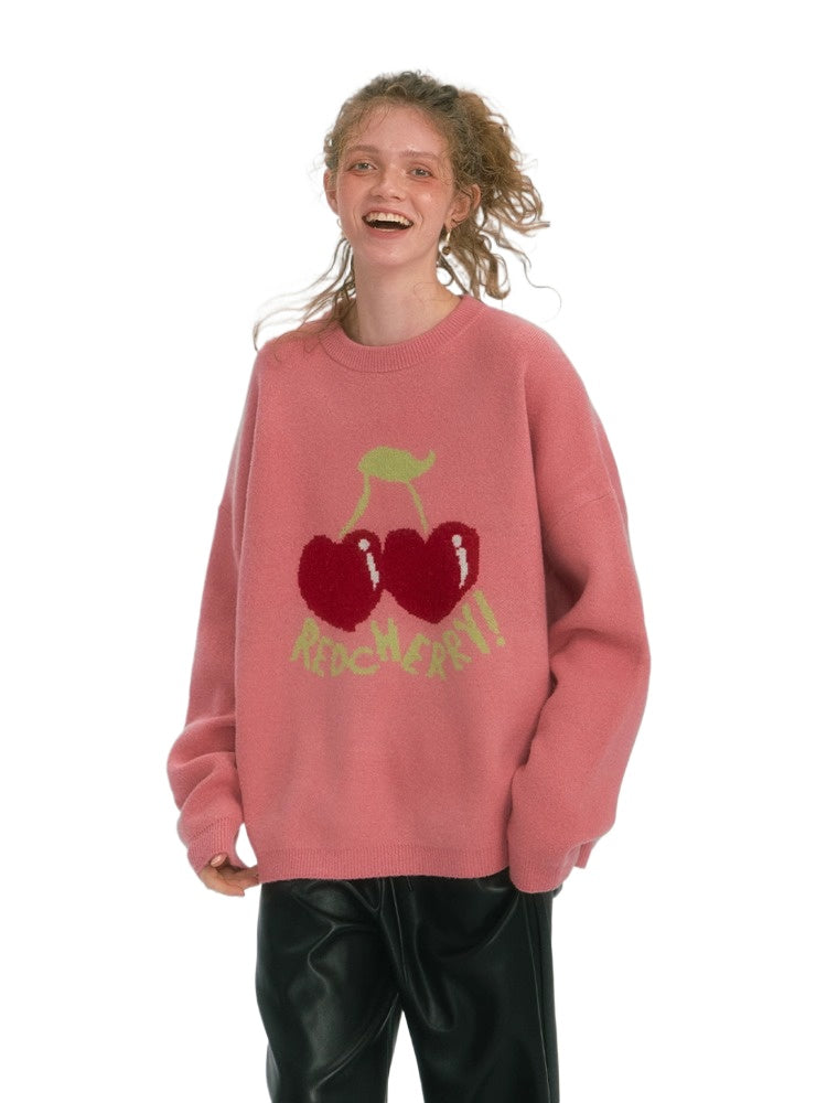 Fruit Jacquard Oversized Sweater