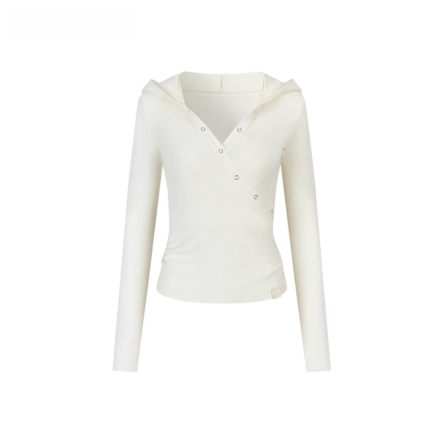 Crossover Hooded Slim-Fit Knit Sweater