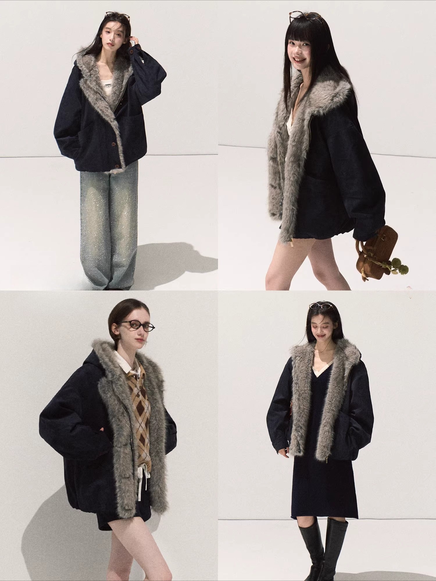 Faux Fur Collar Hooded Puffer Jacket