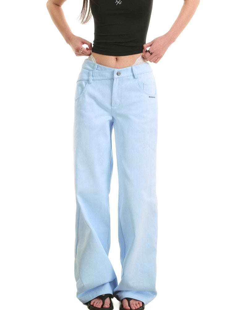 Pearl Rhinestone Slimming Casual Pants