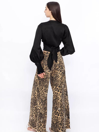 Convertible Ruched V-Neck Acetate Blouse