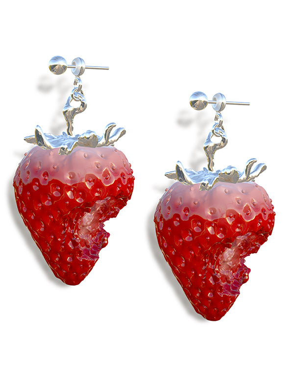 One-mouthful Strawberry Earrings