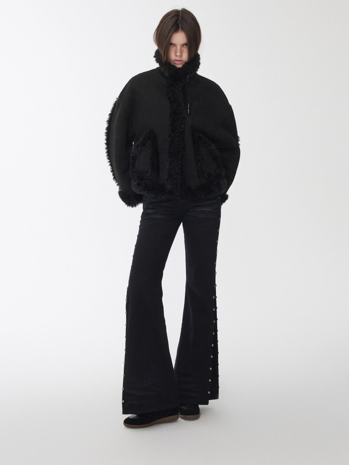 Shearling Reversible Suede Short Jacket