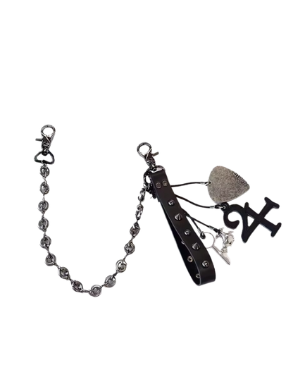 Layered Punk Multi-Charm Chain Belt