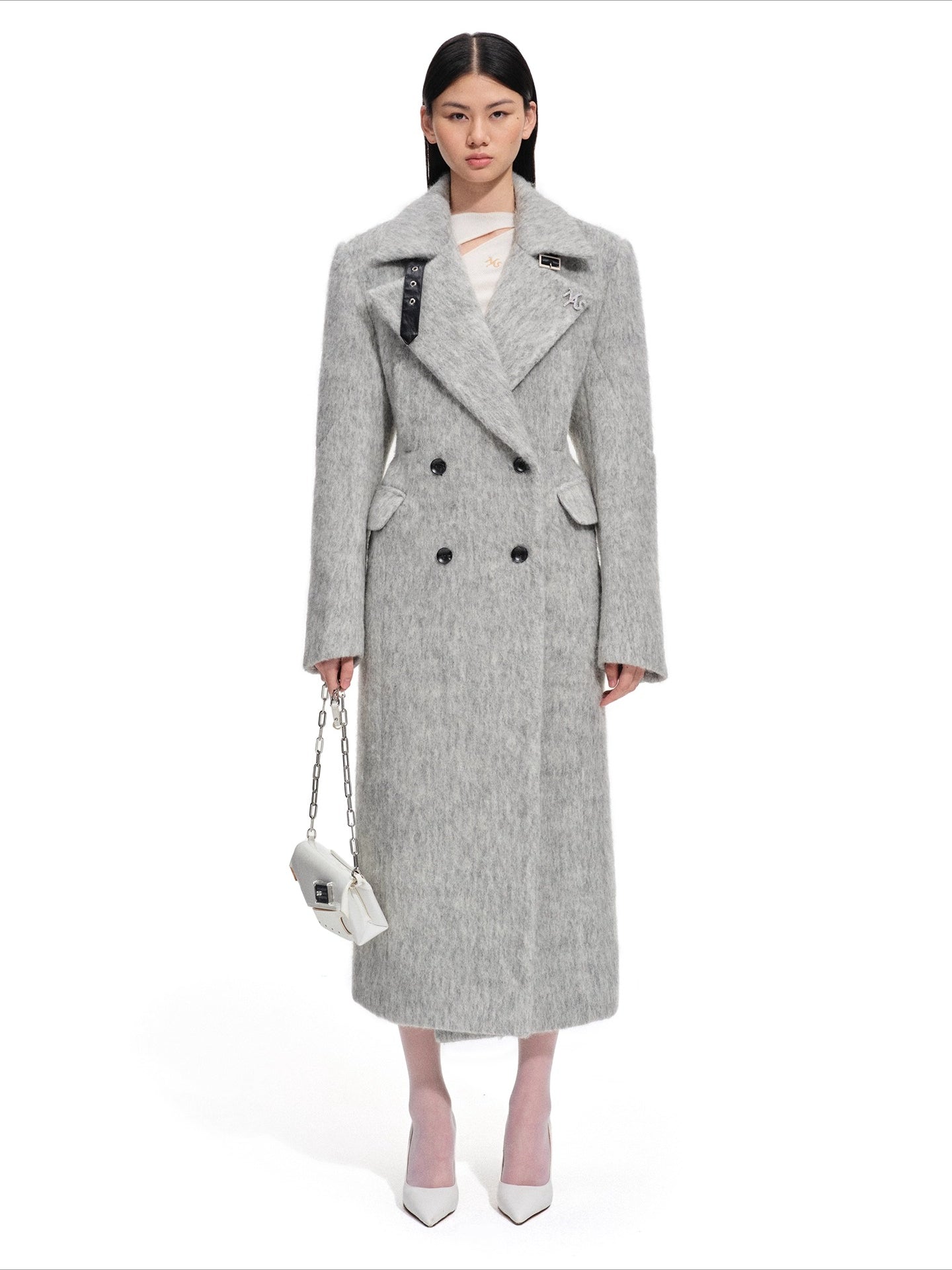 Classic Sculpted Long-Pile Wool Coat