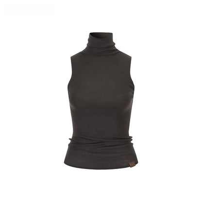 Sleeveless Silk-Blend Fitted Vest
