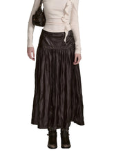Dark Coffee PU Midi Skirt - CHINASQUAD