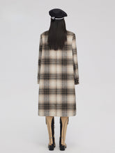 (Final Sale) Coffee Woolen Plaid Coat - CHINASQUAD