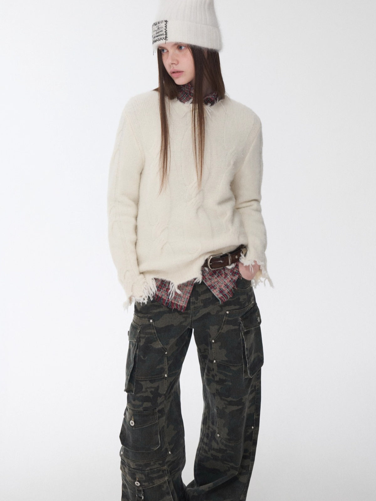 Wool-Blend Textured Oversize Sweater