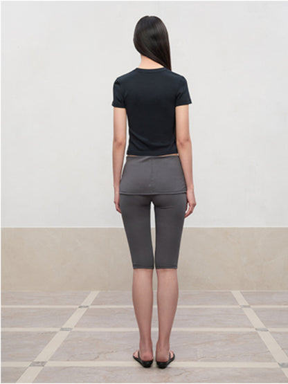Regular-Shoulder Round Neck Short-Sleeve T-Shirt