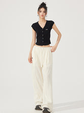V-neck Pleated Knitted Top - CHINASQUAD