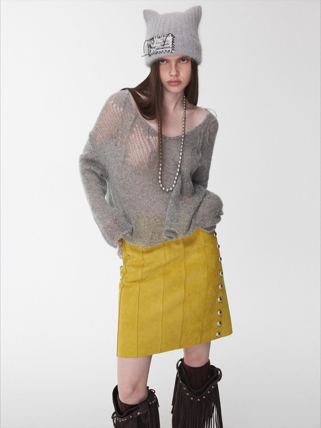 Cutout V-Neck Oversized Sweater