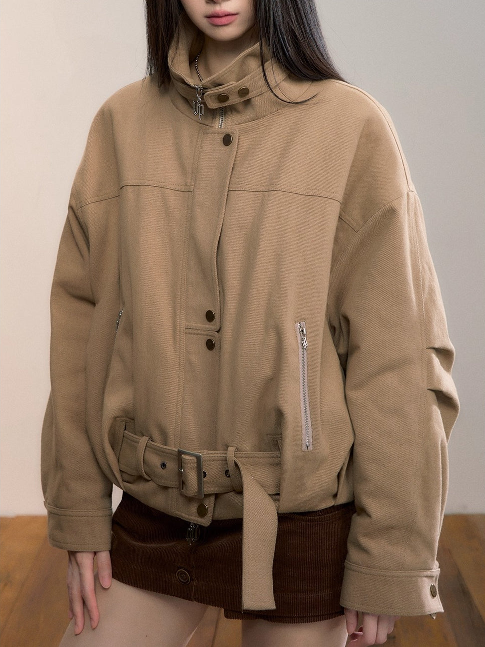 Detachable Gradient Faux Fur Padded Jacket