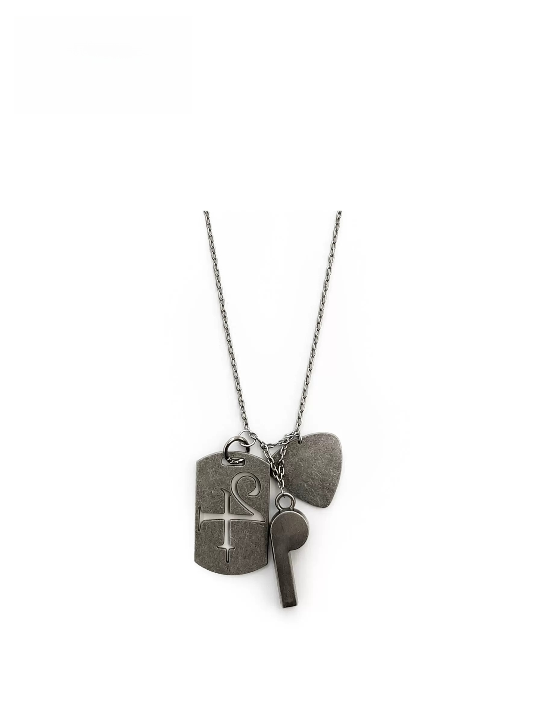 Layered Industrial Punk Pendant Necklace