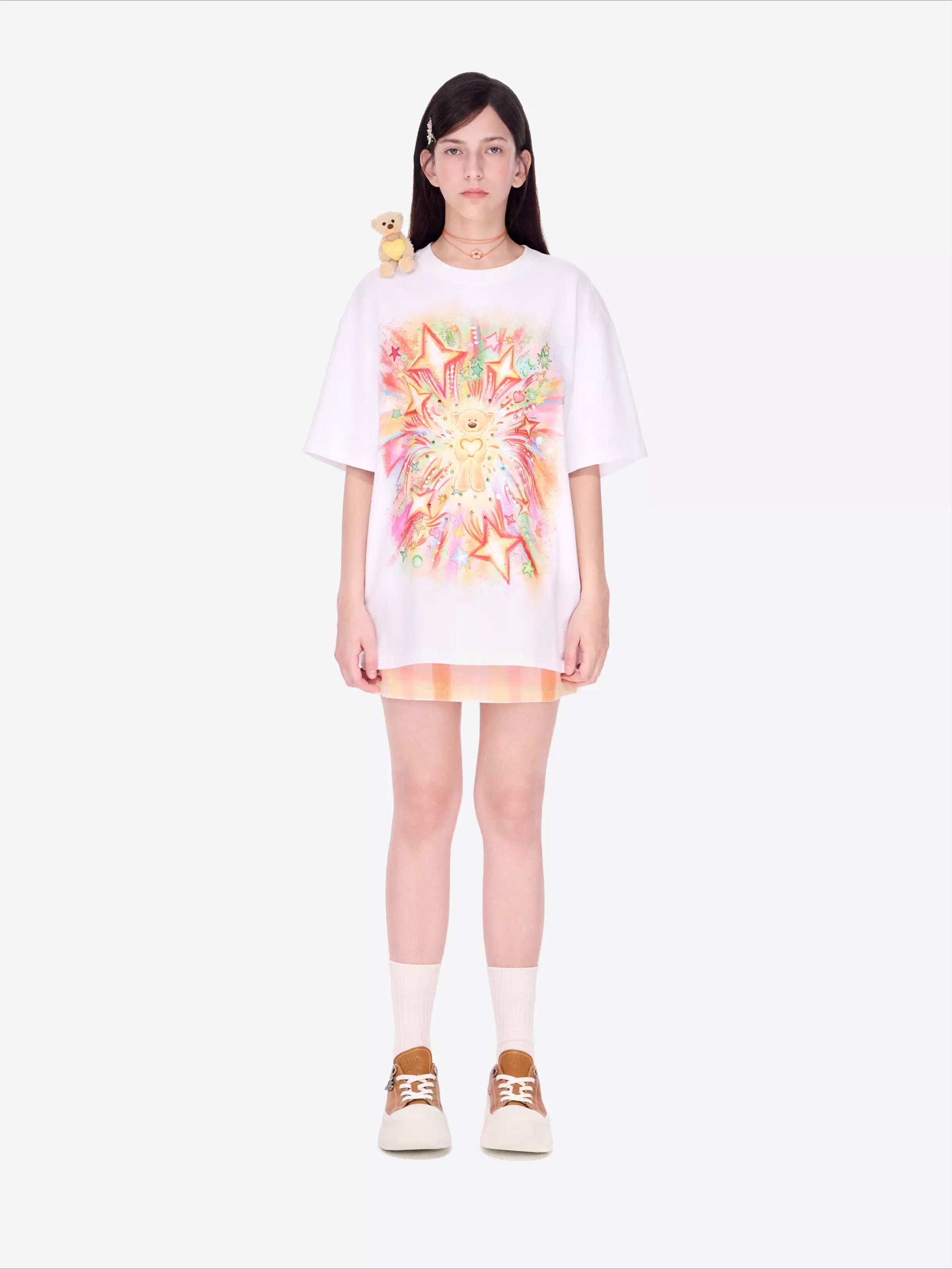 Luminous Heart Graphic Oversized T-Shirt