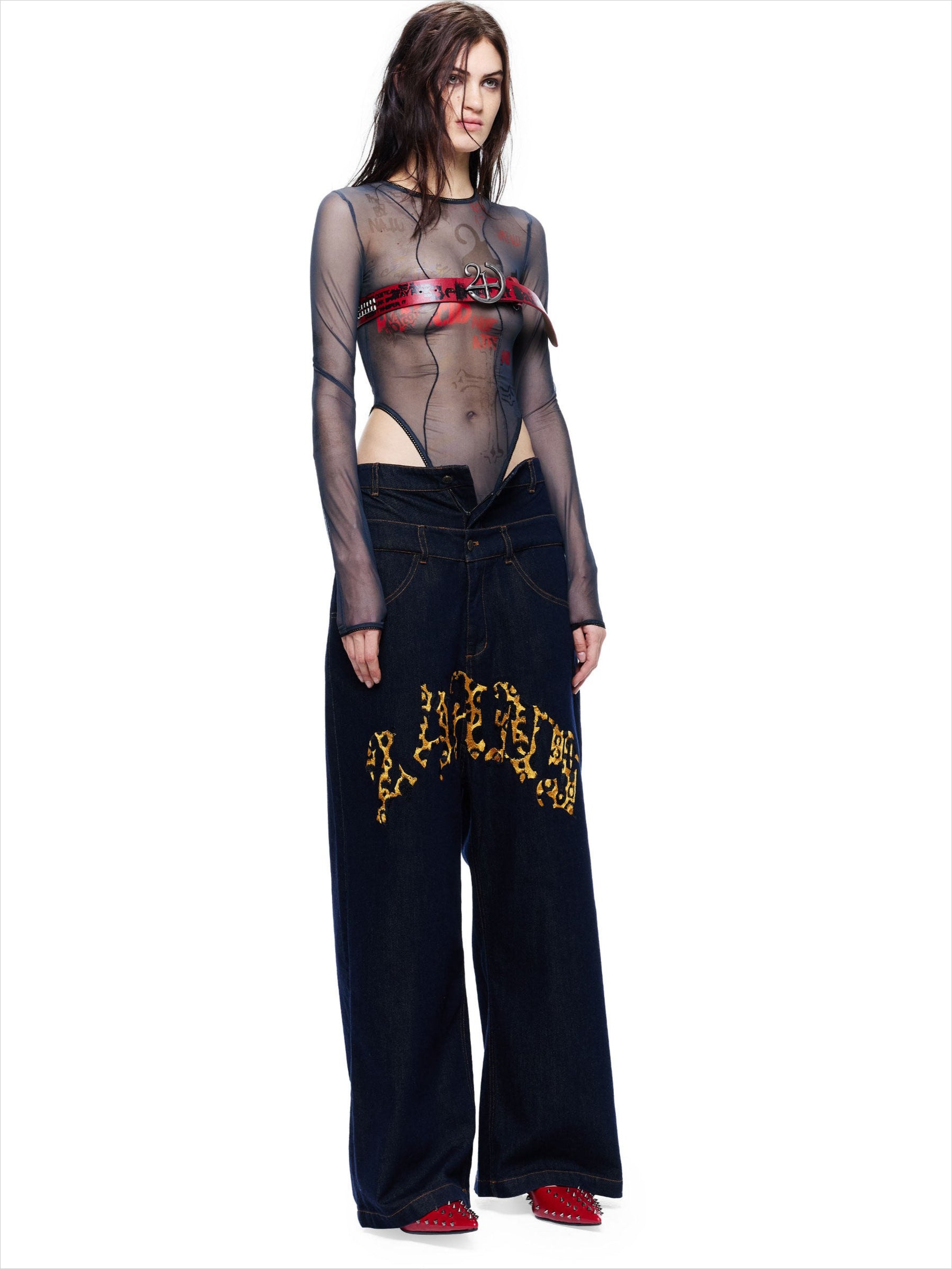 Lace-Trim Printed Base Layer