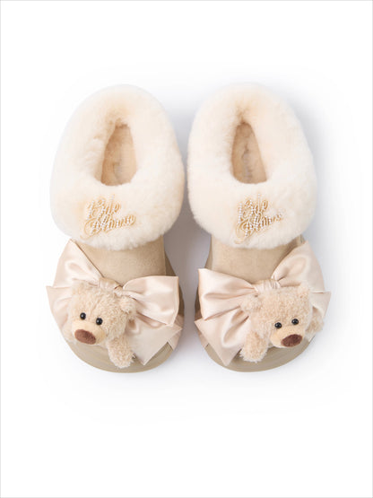Teddy Plush Platform Winter Mule Slippers