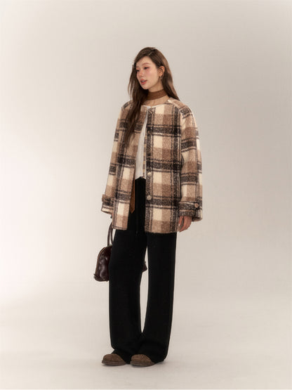 Plaid Lamb Wool Jacket