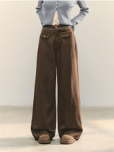 Cross-Stitch Floral Wide-Leg Pants - CHINASQUAD