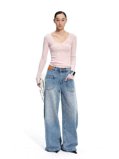 Luna Mercerized Wool V-Neck T-Shirt