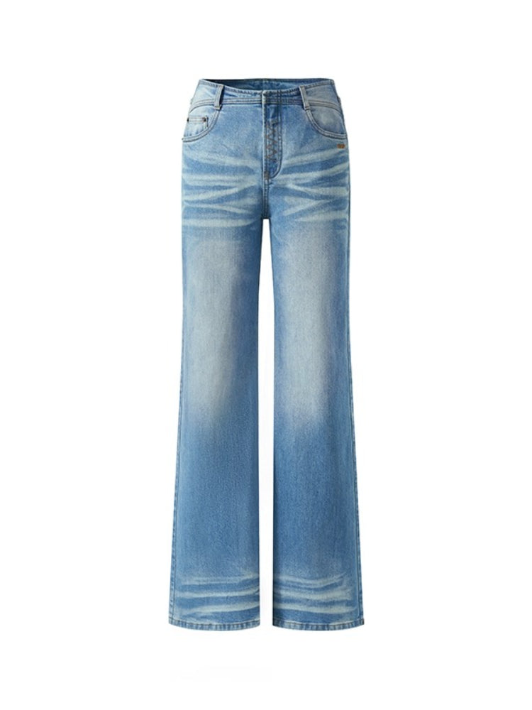 Natural Waist Fitted Straight Jeans - CHINASQUAD