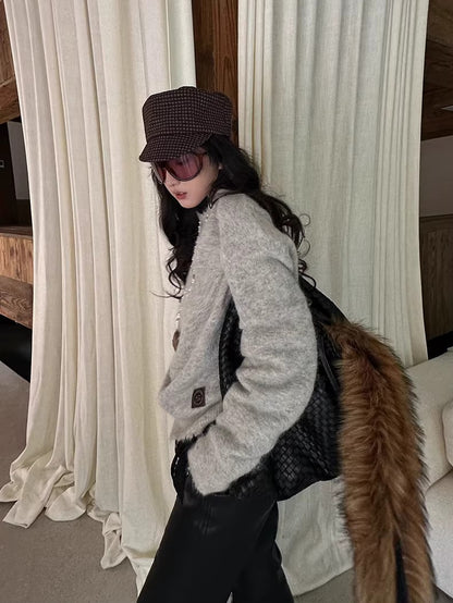 Textured Faux Leather Flared Pants