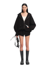 Cotton-feel Silhouette Zip-up Hoodie - CHINASQUAD
