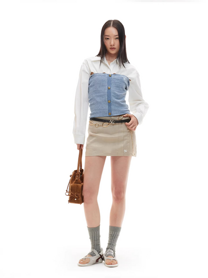 Lyocell Linen H-Line Mini Skirt
