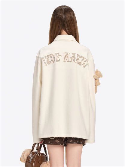 Polo-Collar Long-Sleeve T-Shirt