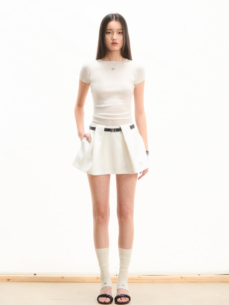 A-Line Short Pleated Skirt